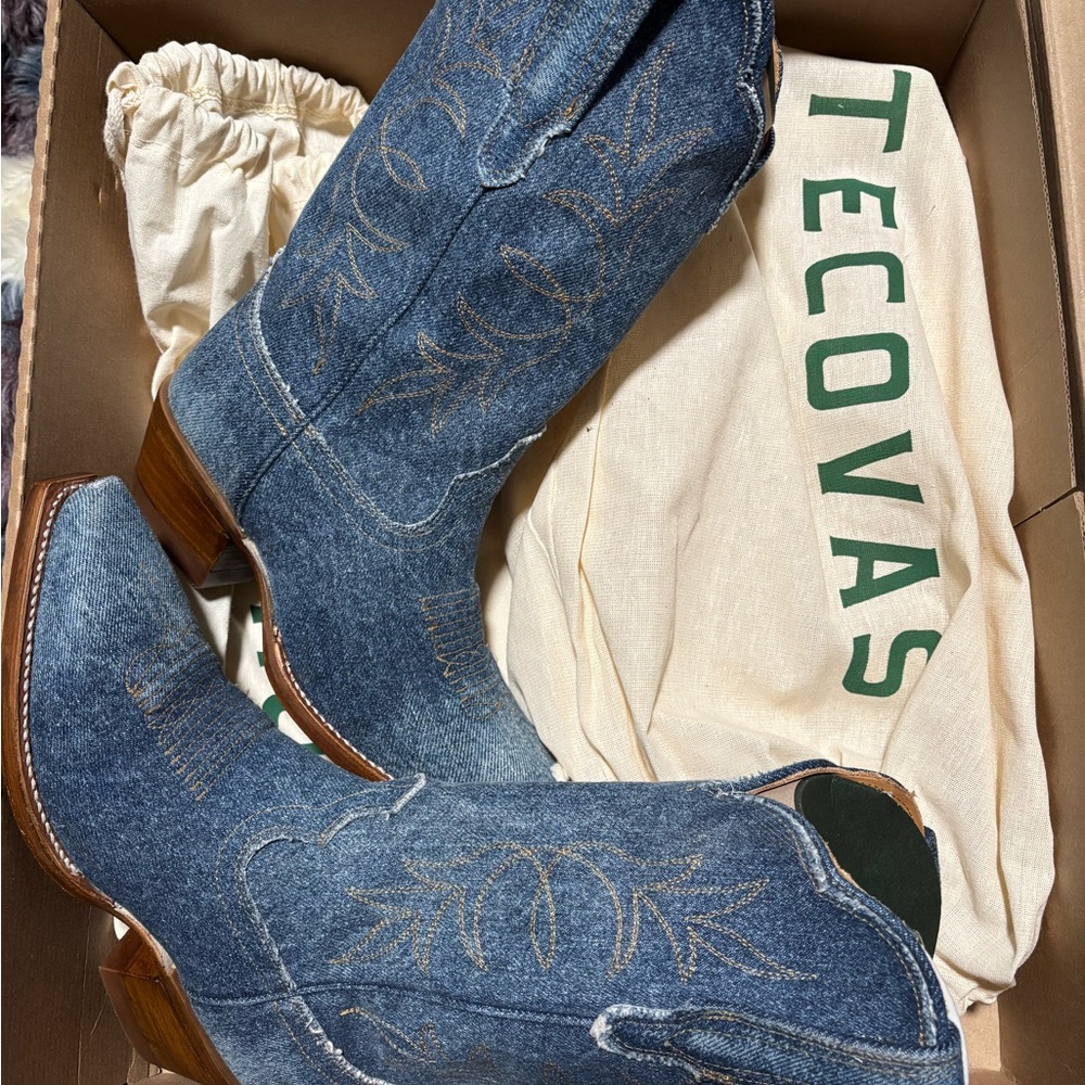 Tecovas Denim Cowboy Boots
